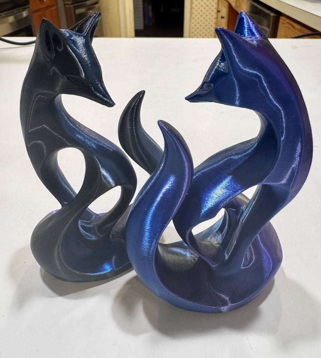 3D printed fox sculptures